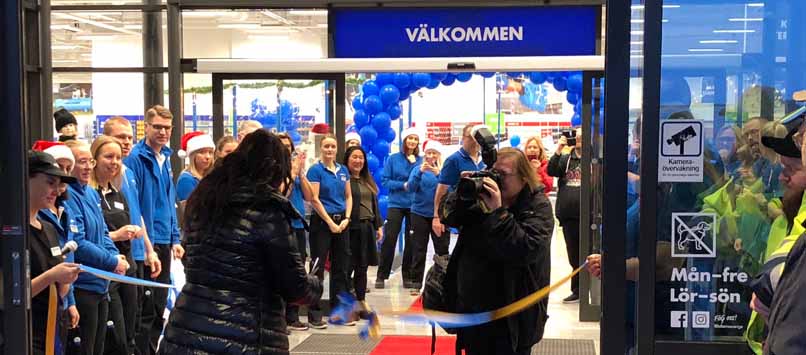 Innvielse av varehus i Varberg, Sverige